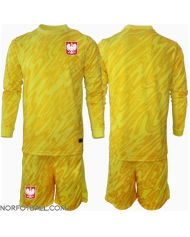 Billige Fotballdrakt Polen Keeper Replika Hjemmedraktsett Barn EM 2024 Langermet (med bukser)